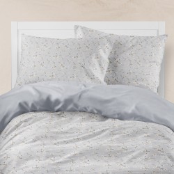 Σεντόνια Εμπριμέ Σετ Jasmine Γκρι Υπέρδιπλα - Γκρι - Διάσταση: (2) 240 x 260 cm + (2) 50 x 70 cm