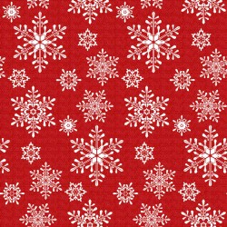 Καρέ Χριστουγεννιάτικο Χιονονιφάδα - Κόκκινο - Διάσταση: 90 x 90 cm