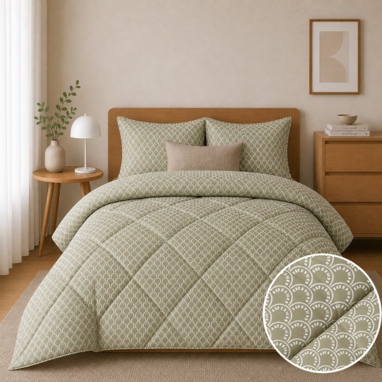 Πάπλωμα Υπέρδιπλο 220x240 Olivia Olive