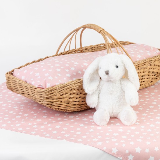 Σεντόνια Λίκνου Σετ Stars - Ροζ - Διάσταση: (2) 70 x 120 cm