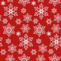 Τραπεζομάντηλο Χριστουγεννιάτικο Χιονονιφάδα - Κόκκινο - Διάσταση: 140 x 140 cm