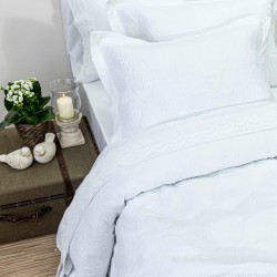 Κουβερλί Σετ Φαίδρα Λευκό Υπέρδιπλο - Λευκό - Διάσταση: 220 x 240 cm + (2) 50 x 70 cm