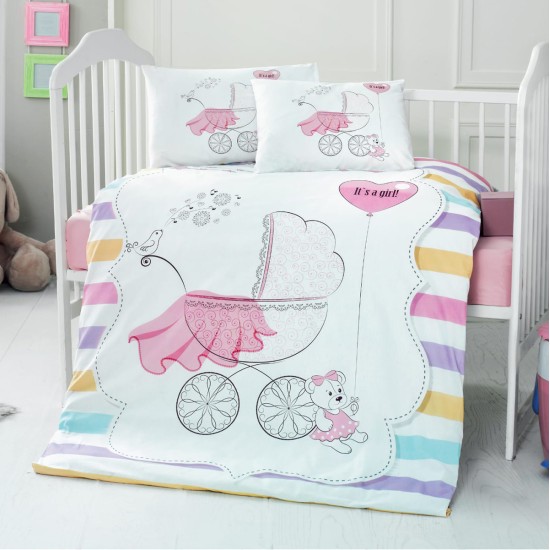 Beauty Home Σετ σεντόνια βρεφικά Art 5621 100x150 Ροζ