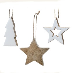 Beauty Home Ξύλινα Κρεαμαστά Στοιχεία Με Σμάλτο 8 cm