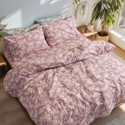 Beauty Home Σετ σεντόνια φανελένια King Size με λάστιχο Muscat Art 12635 185x200+32 Σάπιο Μήλο