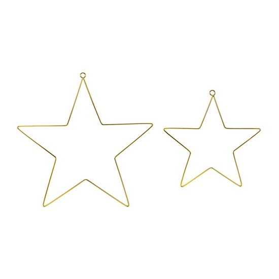 Beauty Home ΜΕΤΑΛΛΙΚΑ ΑΣΤΕΡΙΑ ΣΕΤ 2 ΤΕΜ 20 Κ 28 CM