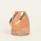 Beauty Home ΓΥΑΛΙΝΟ ΦΑΝΑΡΙ ΜΕ ΜΕΤΑΛΛΙΚΗ ΛΑΒΗ 14 x 16,5 CM ΜΠΕΖ