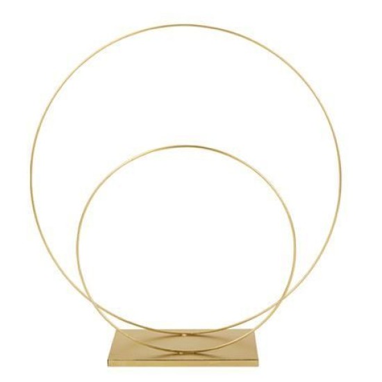 Beauty Home ΜΕΤΑΛΙΚΟΣ ΚΥΚΛΟΣ ΔΙΠΛΟΣ ΧΡΥΣΟΣ  40,5 cm, Ø 38,5 cm  Ø 26 cm