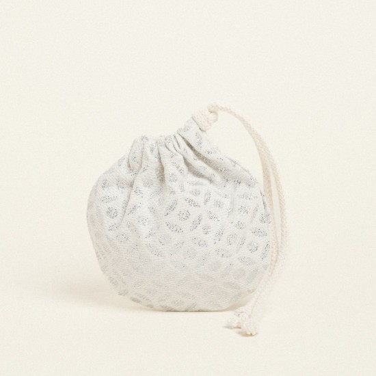 Beauty Home ΠΟΥΓΚΙ ΟΒΑΛ ΜΕ ΚΟΡΔΟΝΙ 13 x 14 cm ΖΑΚΑΡ ΕΚΡΟΥ-ΑΣΗΜΙ