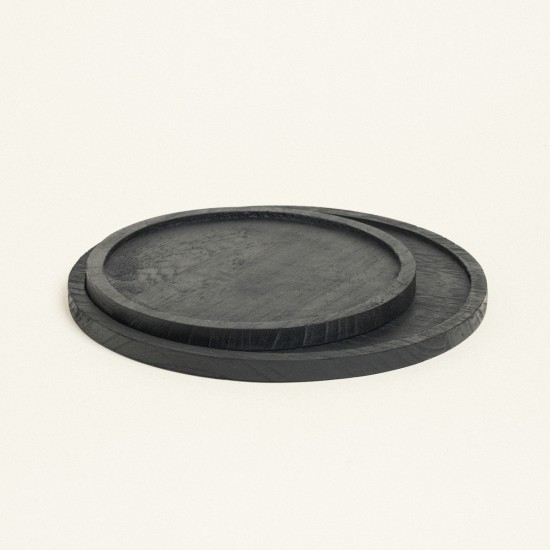 Beauty Home ΣΕΤ 2 ΔΙΣΚΟΙ ΞΥΛΙΝΟΙ ΜΑΥΡΟΙ Φ29,5 ΚΑΙ Φ37,5