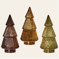 Beauty Home ΓΥΑΛΙΝΟ ΔΕΝΤΡΟ ΜΕ LED ΦΩΤΑΚΙΑ 23 CM