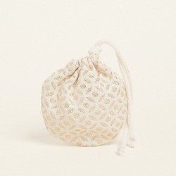 Beauty Home ΠΟΥΓΚΙ ΟΒΑΛ ΜΕ ΚΟΡΔΟΝΙ 13 x 14 cm ΖΑΚΑΡ ΕΚΡΟΥ- ΧΡΥΣΟ