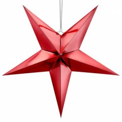 Beauty Home ΧΑΡΤΙΝΟ ΑΣΤΕΡΙ ΚΟΚΚΙΝΟ 70CM