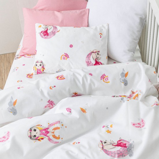 Σεντόνια Κούνιας Σετ Dreamer - Ροζ - Διάσταση: (2) 120 x 160 cm + 30 x 40 cm