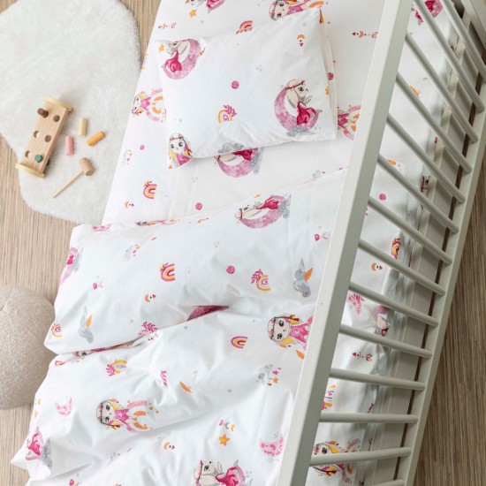 Σεντόνια Κούνιας Σετ Dreamer - Ροζ - Διάσταση: (2) 120 x 160 cm + 30 x 40 cm