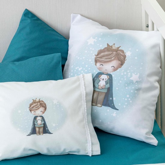 Μαξιλάρι Διακοσμητικό Printed Little King - Λευκό - Διάσταση: 45 x 45 cm