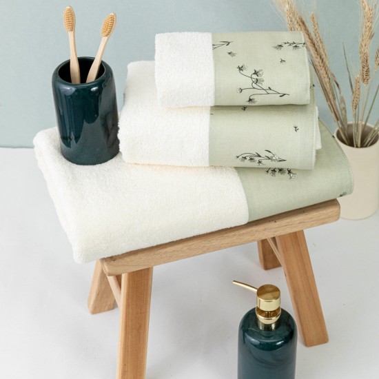 Πετσέτες Σετ 3ΤΜΧ Campanula - Πούδρα - Διάσταση: 70 x 140 / 50 x 90 / 30 x 50 cm