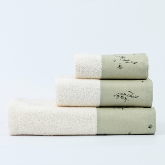 Πετσέτες Σετ 3ΤΜΧ Campanula - Πούδρα - Διάσταση: 70 x 140 / 50 x 90 / 30 x 50 cm