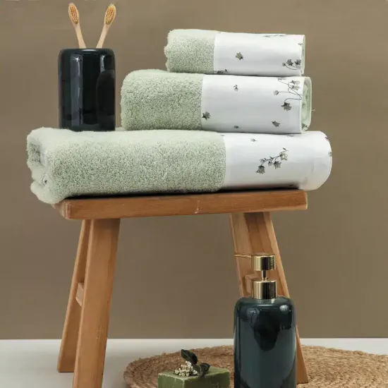 Πετσέτες Σετ 3ΤΜΧ Campanula - Πούδρα - Διάσταση: 70 x 140 / 50 x 90 / 30 x 50 cm