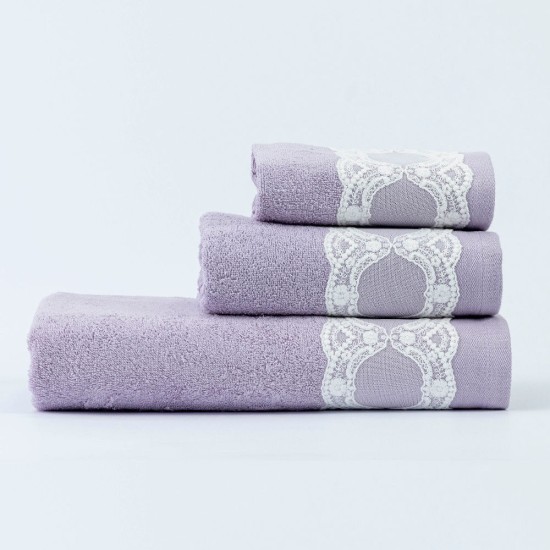 Πετσέτες Σετ 3ΤΜΧ Δάφνη - Λιλά - Διάσταση: 70 x 140 / 50 x 90 / 30 x 50 cm
