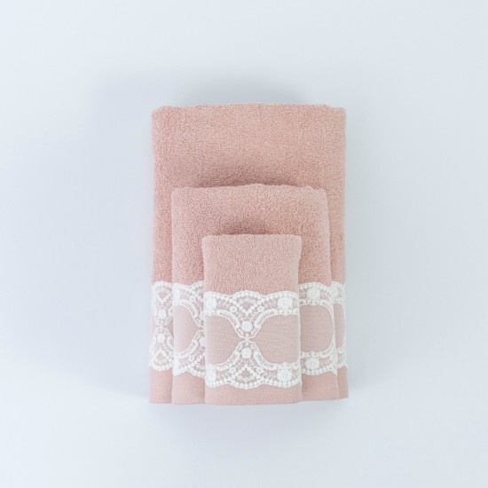 Πετσέτες Σετ 3ΤΜΧ Δάφνη - Λιλά - Διάσταση: 70 x 140 / 50 x 90 / 30 x 50 cm