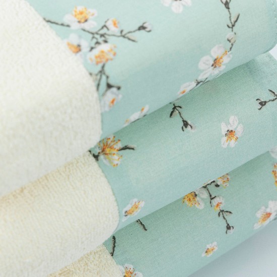 Πετσέτες Σετ 3ΤΜΧ Jasmine - Πετρόλ - Διάσταση: 70 x 140 / 50 x 90 / 30 x 50 cm