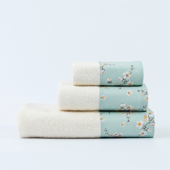 Πετσέτες Σετ 3ΤΜΧ Jasmine - Πετρόλ - Διάσταση: 70 x 140 / 50 x 90 / 30 x 50 cm