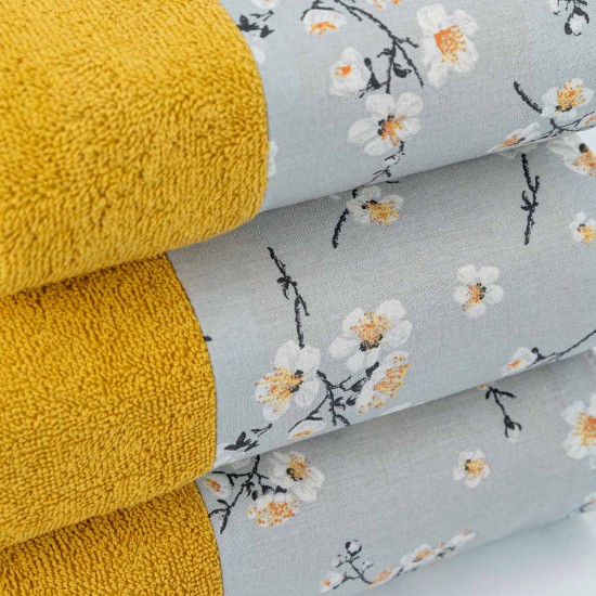 Πετσέτες Σετ 3ΤΜΧ Jasmine - Πετρόλ - Διάσταση: 70 x 140 / 50 x 90 / 30 x 50 cm