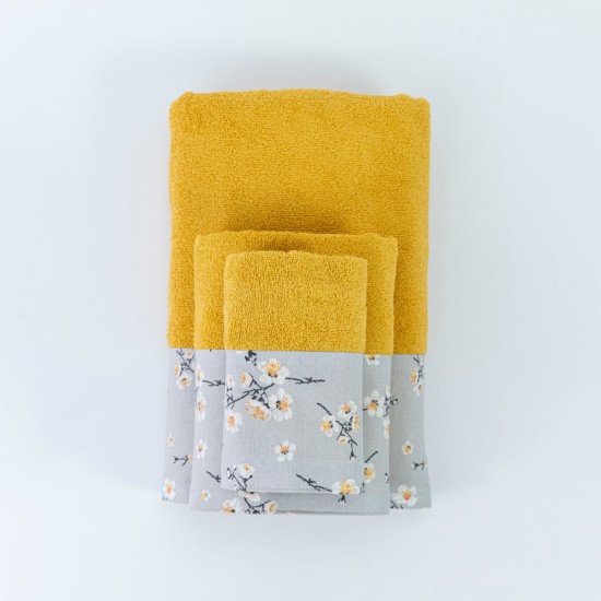 Πετσέτες Σετ 3ΤΜΧ Jasmine - Πετρόλ - Διάσταση: 70 x 140 / 50 x 90 / 30 x 50 cm