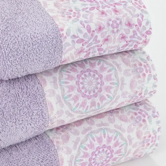 Πετσέτες Σετ 3ΤΜΧ Μάνταλα - Λιλά - Διάσταση: 70 x 140 / 50 x 90 / 30 x 50 cm