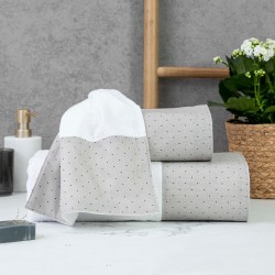 Πετσέτες Σετ 3ΤΜΧ Pois - Εκρού - Διάσταση: 70 x 140 / 50 x 90 / 30 x 50 cm