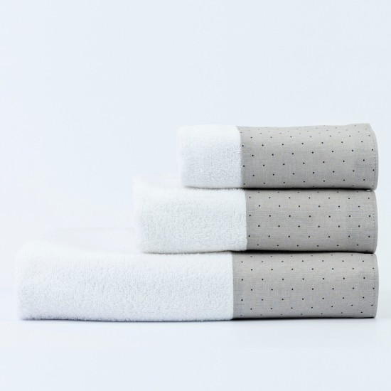 Πετσέτες Σετ 3ΤΜΧ Pois - Πούδρα - Διάσταση: 70 x 140 / 50 x 90 / 30 x 50 cm