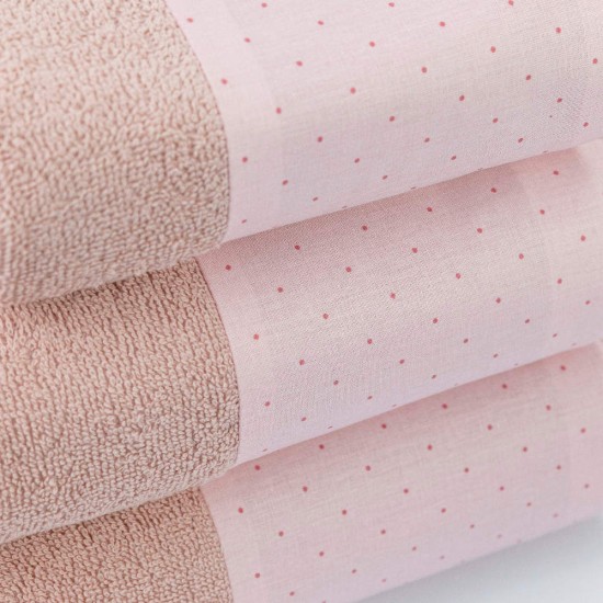 Πετσέτες Σετ 3ΤΜΧ Pois - Πούδρα - Διάσταση: 70 x 140 / 50 x 90 / 30 x 50 cm