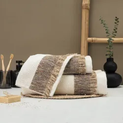 Πετσέτες Σετ 3ΤΜΧ Siesta - Εκρού - Διάσταση: 70 x 140 / 50 x 90 / 30 x 50 cm