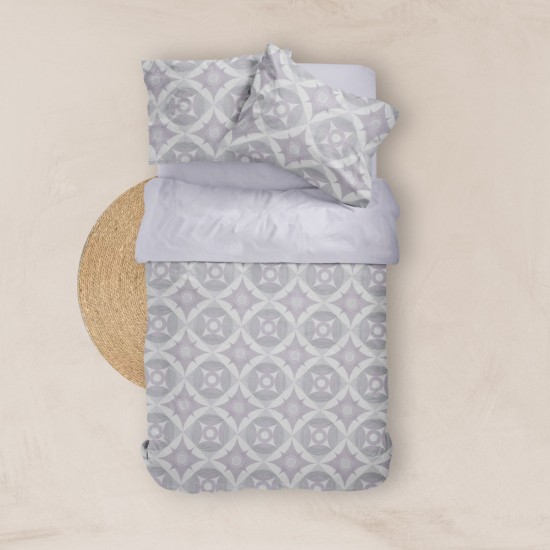 Σεντόνια Εμπριμέ Σετ Asteras Λιλά Υπέρδιπλα - Λιλά - Διάσταση: (2) 240 x 260 cm + (2) 50 x 70 cm