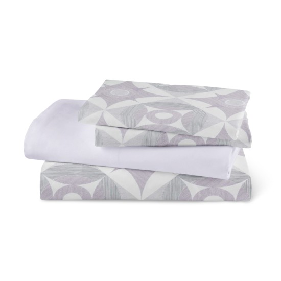 Σεντόνια Εμπριμέ Σετ Asteras Λιλά Υπέρδιπλα - Λιλά - Διάσταση: (2) 240 x 260 cm + (2) 50 x 70 cm