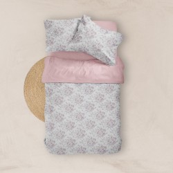 Σεντόνια Εμπριμέ Σετ Beatrice Ροζέ Υπέρδιπλα - Ροζέ - Διάσταση: (2) 240 x 260 cm + (2) 50 x 70 cm