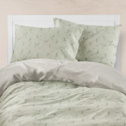 Σεντόνια Εμπριμέ Σετ Campanula Λαδί Υπέρδιπλα - Λαδί - Διάσταση: (2) 240 x 260 cm + (2) 50 x 70 cm