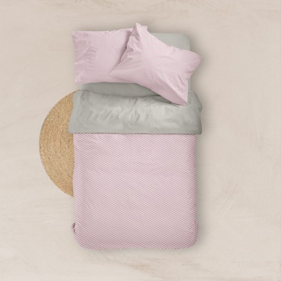 Σεντόνι Mix & Match Diagonal Μονό - Ροζέ - Διάσταση: 160 x 240 cm