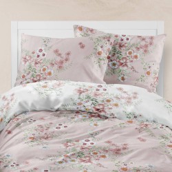 Σεντόνια Εμπριμέ Σετ Jardin Ροζέ Υπέρδιπλα - Ροζέ - Διάσταση: (2) 240 x 260 cm + (2) 50 x 70 cm