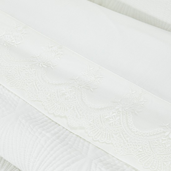 Σεντόνια Με Δαντέλα Σετ Νεφέλη Υπέρδιπλα - Εκρού - Διάσταση: (2) 240 x 280 cm + (2) 50 x 70 cm