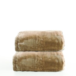 Υπέρδιπλη κουβέρτα ανάγλυφη 220x240εκ (μπεζ)