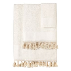 Beauty Home Σετ πετσέτες 3τμχ με φουντάκια Art 3442 (30x50+50x90+70x140) Εκρού