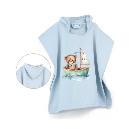 Παιδικό Πόντσο Θαλάσσης Seaman - Σιέλ - Διάσταση: 60 x 60 cm