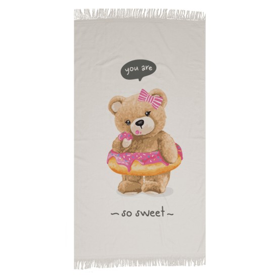 Πετσέτα Παρεό So Sweet - Γκρι - Διάσταση: 90 x 160 cm