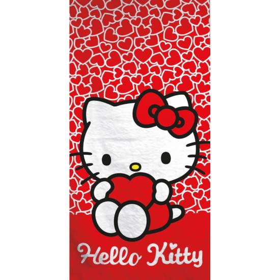 Πετσέτα Θαλάσσης Microfiber Hello Kitty - Κόκκινο - Διάσταση: 70 x 140 cm