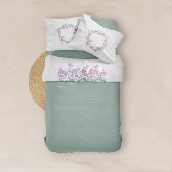 Σεντόνι Digital Print Σετ Forget me Not Υπέρδιπλο - Λευκό - Διάσταση: 220 x 240 cm + (2) 50 x 70 cm