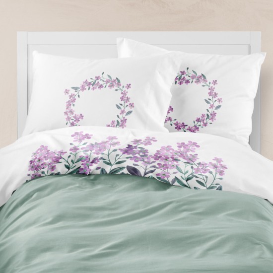 Σεντόνι Digital Print Σετ Forget me Not Υπέρδιπλο - Λευκό - Διάσταση: 220 x 240 cm + (2) 50 x 70 cm