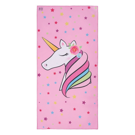 Beauty Home Πετσέτα θαλάσσης διπλής όψης παιδική Microfiber Αrt 2266 Ροζ