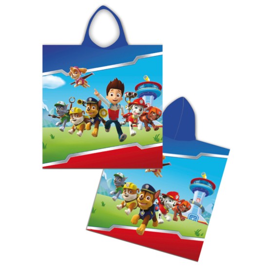 Παιδικό Πόντσο Microfiber Paw Patrol Chase - Μπλε - Διάσταση: 55 x 110 cm